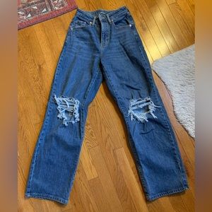 Wild Fable Distressed Medium Wash Highest Rise Baggy Jeans